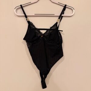 Gooseberry Intimates Black Lace Trim Bodysuit